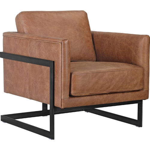 Luxley Club Chair in Cappuccino Top Grain Leather