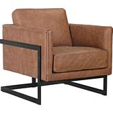 Luxley Club Chair in Cappuccino Top Grain Leather