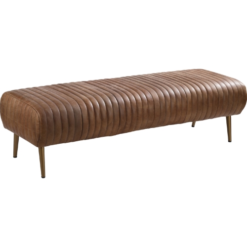 Endora Bench in Distressed Cappuccino Top Grain Leather