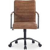 Roy Office Chair in Channel Seamed Open Road Brown Top Grain Leather