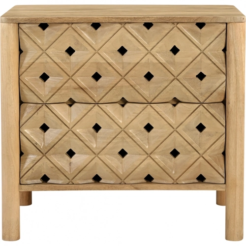 Fulton 2 Drawer Nightstand in Semi-Gloss Natural Mango Wood