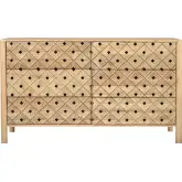 Fulton 6 Drawer Dresser in Semi-Gloss Natural Mango Wood