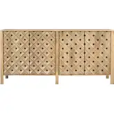 Fulton 4 Door Sideboard in Semi-Gloss Natural Mango Wood