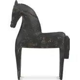 Gallant Horse Sculpture in Black Finish Mango Wood