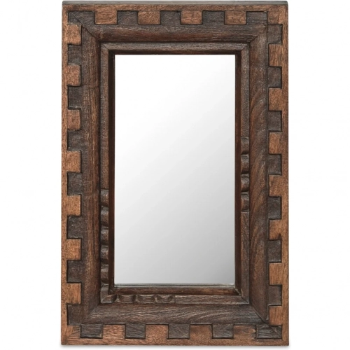 Holland Small Mirror in Antique Brown Mango Wood