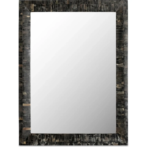 Avis Mirror in Multicolor Black with Horn Inlay