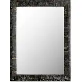 Avis Mirror in Multicolor Black with Horn Inlay