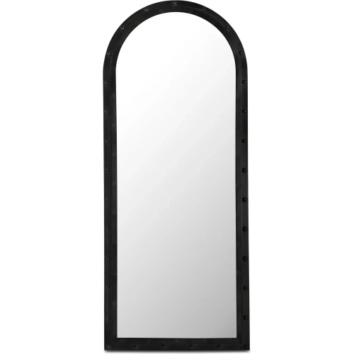 Hughes Arched Floor Mirror in Aged Gray Iron