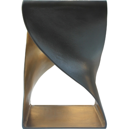 Twist Accent Side Table in Black & Brass Finish Aluminum