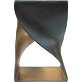 Twist Accent Side Table in Black & Brass Finish Aluminum