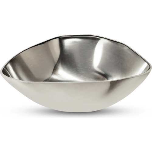 Forde Decorative Bowl in Polished Silver Finish Aluminum Metal