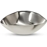 Forde Decorative Bowl in Polished Silver Finish Aluminum Metal