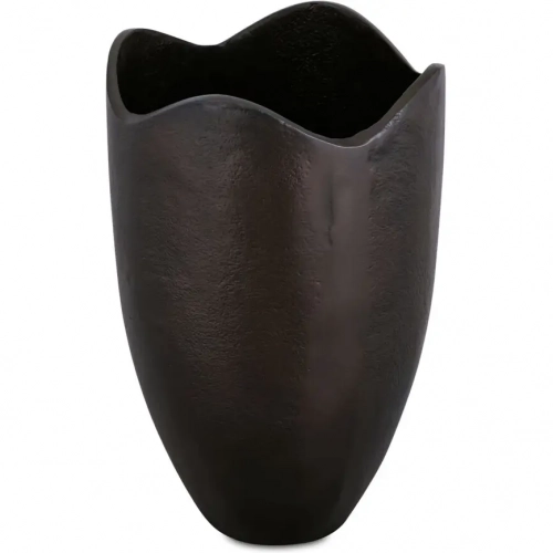 Athena Vase in Blackened Bronze Cast Aluminum