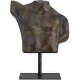 Victor Sculpture in Dark Green Patina Cast Aluminum