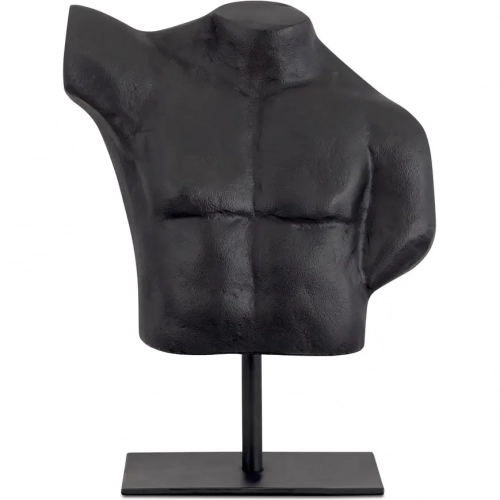 Victor Sculpture in Aged Black Patina Cast Aluminum
