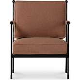 Vecchia Accent Chair in Terracotta Orange Fabric & Hammered Iron