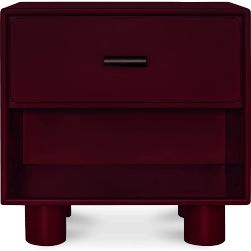 Jolene 1 Drawer Nightstand in Deep Red Wood