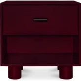 Jolene 1 Drawer Nightstand in Deep Red Wood