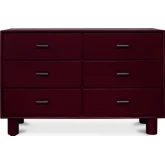 Jolene 6 Drawer Dresser Deep Red Wood