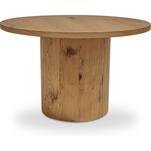 Hansen 48" Round Dining Table in Rustic Oak Veneer