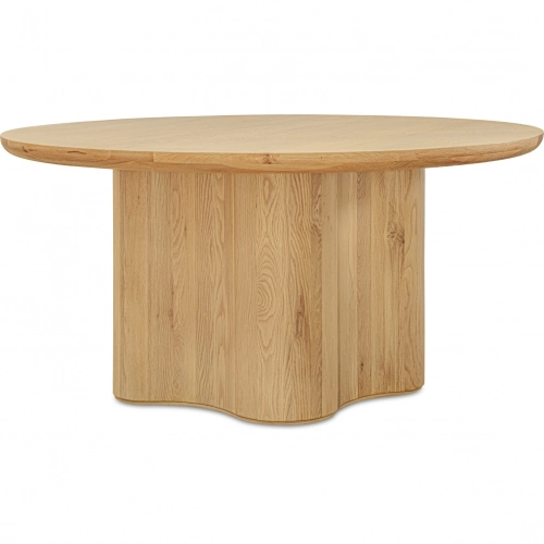 Sidney 60" Round Pedestal Dining Table in Natural Oak Wood