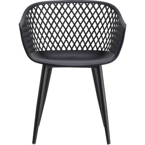 Piazza Outdoor Chair in Black Metal & Poly (Set of 2)