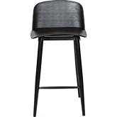 Looey Counter Stool in Black Poly & Steel (Set of 2)