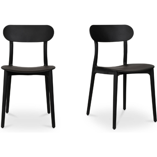 Kent Outdoor Dining Chair in Black Polypropylene (Set of 2)