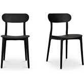 Kent Outdoor Dining Chair in Black Polypropylene (Set of 2)