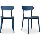 Kent Outdoor Dining Chair in Navy Blue Polypropylene (Set of 2)
