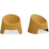 Nolla Outdoor Accent Chair in Yellow Polypropylene (Set of 2)