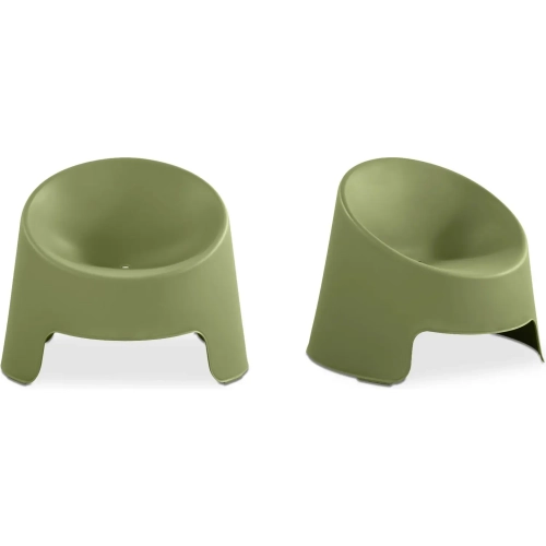 Nolla Outdoor Accent Chair in Green Polypropylene (Set of 2)