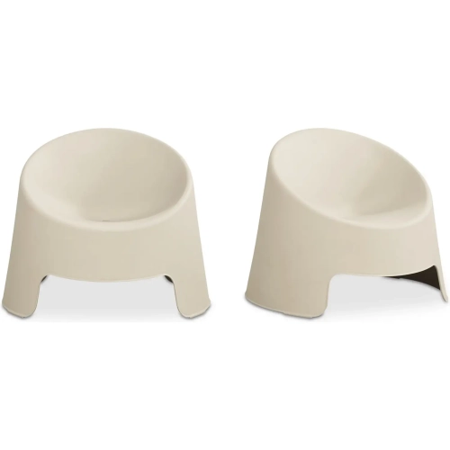 Nolla Outdoor Accent Chair in Light Gray Polypropylene (Set of 2)