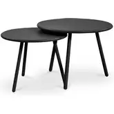 Kari Outdoor Nesting Coffee Table in Black Steel