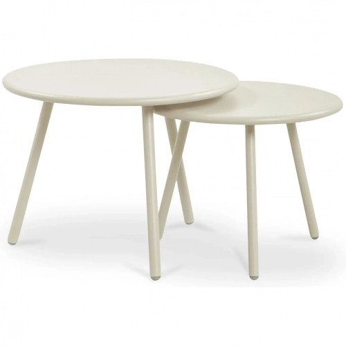 Kari Outdoor Nesting Coffee Table in Cream Steel