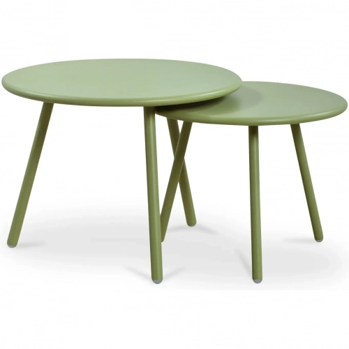 Kari Outdoor Nesting Coffee Table in Green Steel