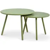 Kari Outdoor Nesting Coffee Table in Green Steel