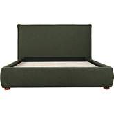 Luzon King Bed in Deep Forest Green Fabric