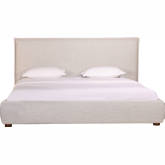 Luzon King Bed in Light Grey Fabric