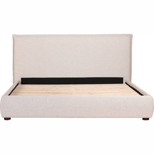 Luzon King Bed in Light Grey Fabric