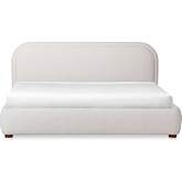 Colin Queen Bed in Oatmeal Beige Boucle Fabric