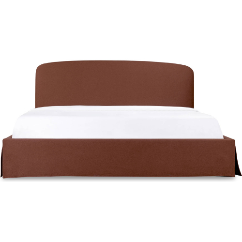 Joan Queen Storage Bed in Rust Brown Fabric