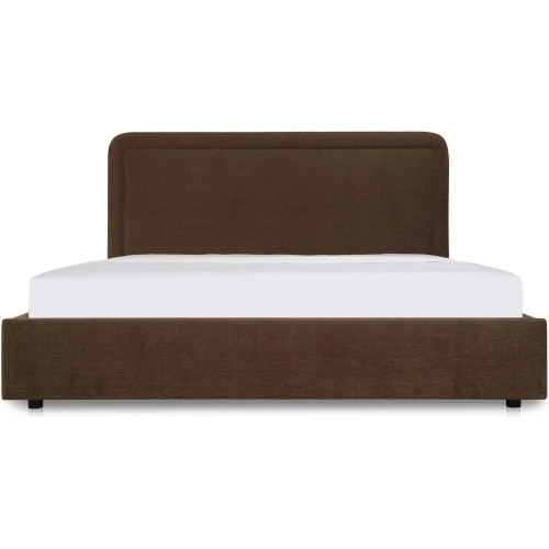 Simon Queen Storage Bed in Brown Fabric