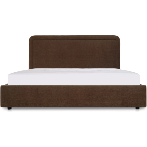 Simon King Storage Bed in Brown Fabric