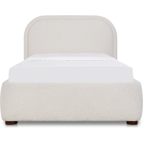 Colin Twin Bed in Oatmeal Beige Fabric
