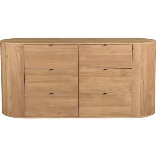 Theo 6 Drawer Dresser in Semi Gloss Natural Finish Oak