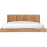 Plank King Bed in Natural Finish Oak