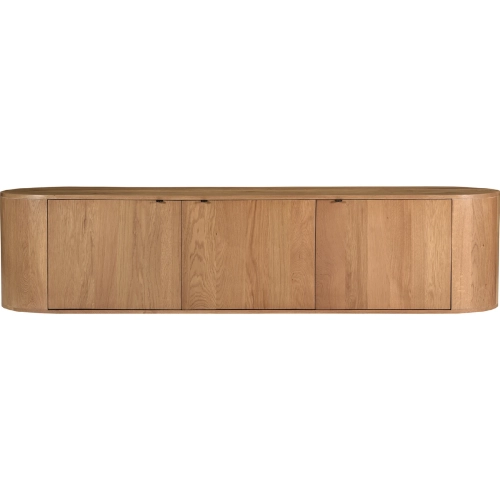 Theo 80" TV Stand Media Bench in Semi Gloss Natural Finish Oak