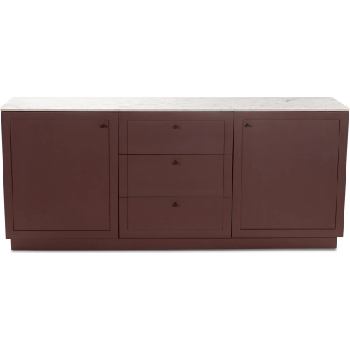 Nadine Sideboard in White Banswara Marble & Deep Burgundy Wood