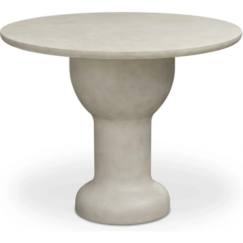 Magnolia Outdoor 38" Round Cafe Dining Table in Cream Concrete